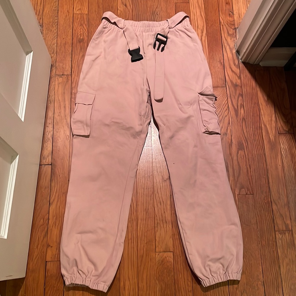 Pretty Little Thing Pink High Waisted Cargo Pants